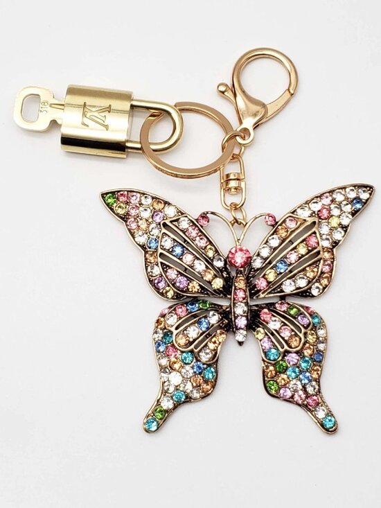Authentic Louis Vuitton Lock & Key with unbranded Butterfly Bagcharm - Picture 7 of 9